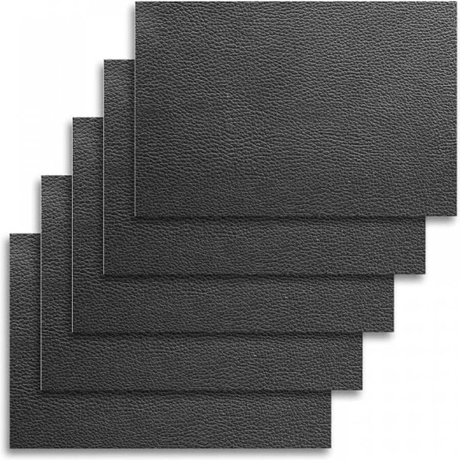 Zelfklevend leer reparatie set 20 X 30CM – 5 stuks kunstleer decoratiefolie – meubelfolie waterdicht – leren bank – zwart patch-sticker PVC leer reparatie set leather repair leder patch