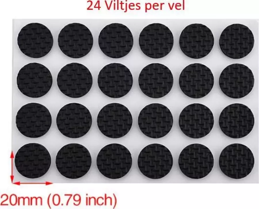 Zelfklevend meubelvilt Meubelonderzetters Plakvilt 24 Stuks 2cm dia + 14 Stuks 1.2cm dia Rond