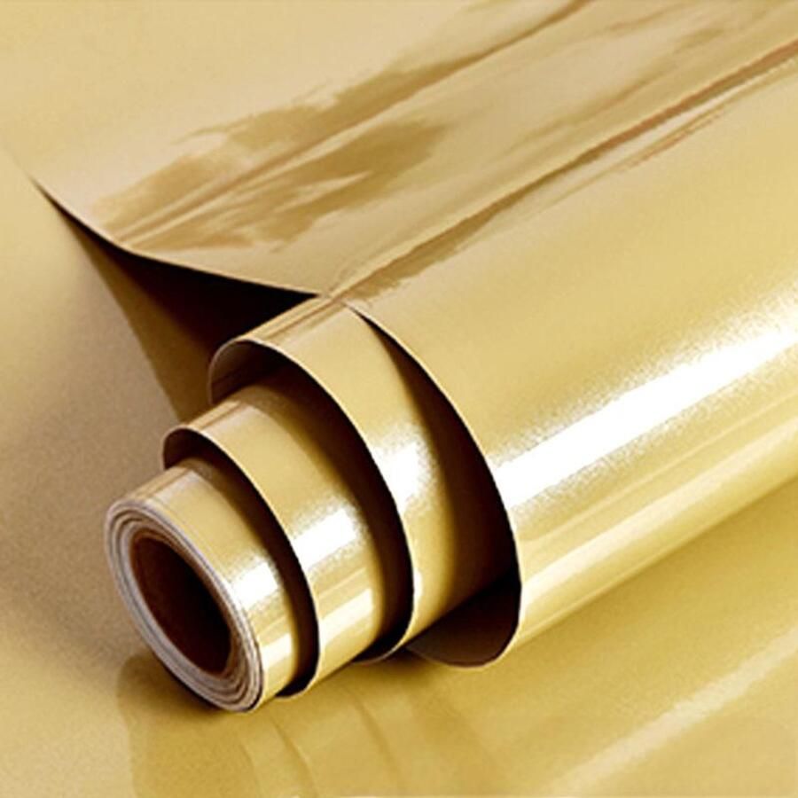 Zelfklevend papier voor meubels glanzend glitter 40 x 300 cm zelfklevend behang waterdichte vinylstickers voor meubels keukenmuren tafels badkamers kasten en aanrechtbladen Champagne