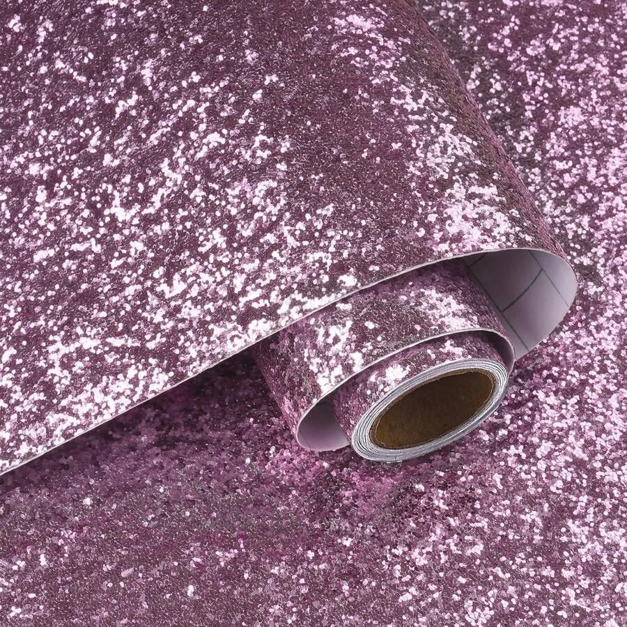 Zelfklevend Roze Glitter Behang voor Creatieve Decoratie 40 cm x 200 cm
