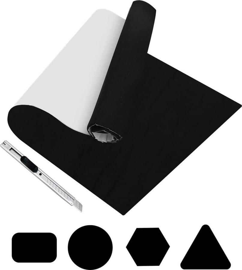 Zelfklevend Vilt 40 x 200 cm Zwart Per Meter Vilten Onderlaag Doe-Het-Zelf Snijden in Elke Vorm Stoelen Vloerbescherming Bank Cup Mat