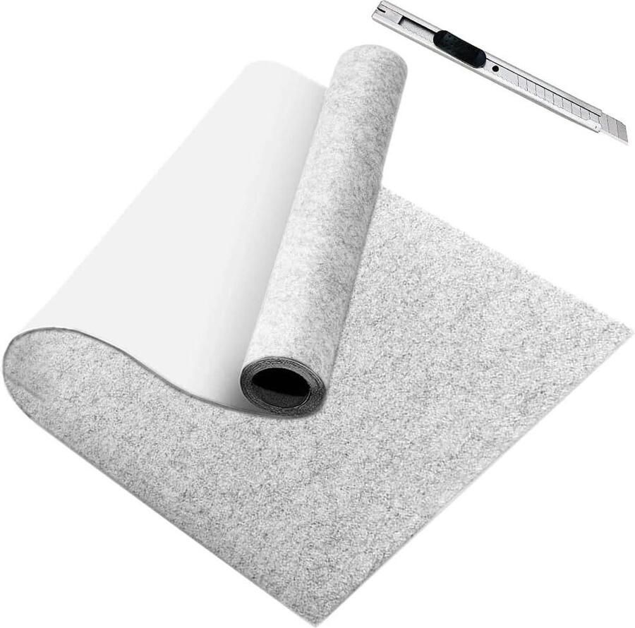 Zelfklevend vilt lichtgrijs 40 x 200 cm Viltglijders met Multifunctionele Lijm