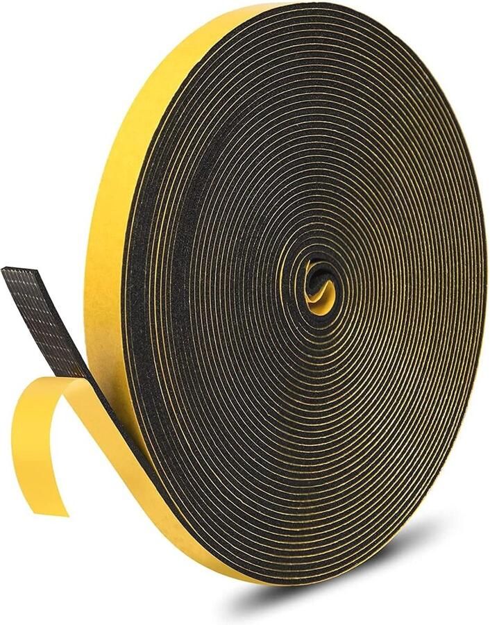 Zelfklevende Afdichtingstape 12 mm x 1 5 mm Geluidsisolatie Waterdicht en Hittebestendig voor Deuren en Ramen 10 Meter