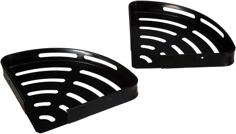 Zelfklevende Aluminium Douchemand Badkamer Plank 2 Stuks Zwart Aluminium