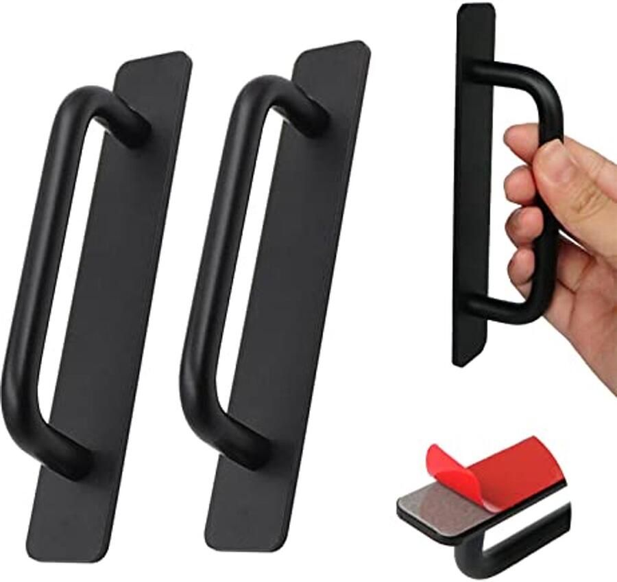 Zelfklevende Aluminium Handgrepen voor Kasten 147mm Deurgrepen (Zwart 2 Stuks)