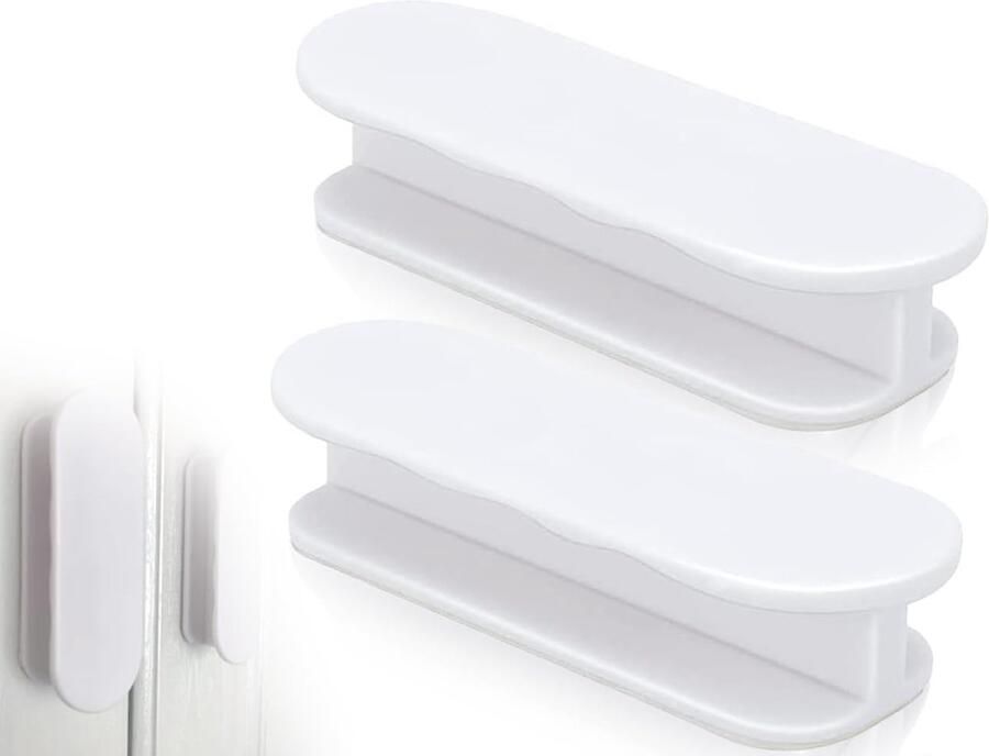 2 stuks zelfklevende balkondeurknoppen wit kunststof voor kasten meubels terras- en balkondeuren