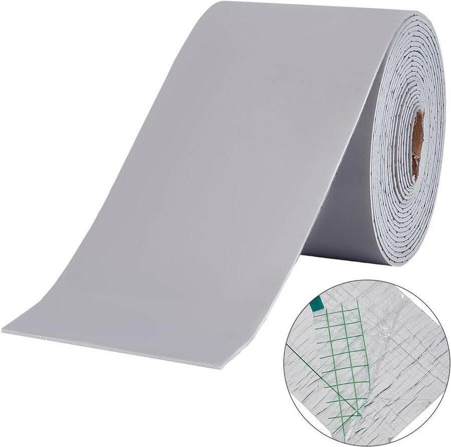 Zelfklevende behangrand in donkergrijs voor spiegel pvc waterdicht afneembaar. Geschikt voor spiegels keukentegels en kasten. Gemakkelijk af te pellen en op te plakken