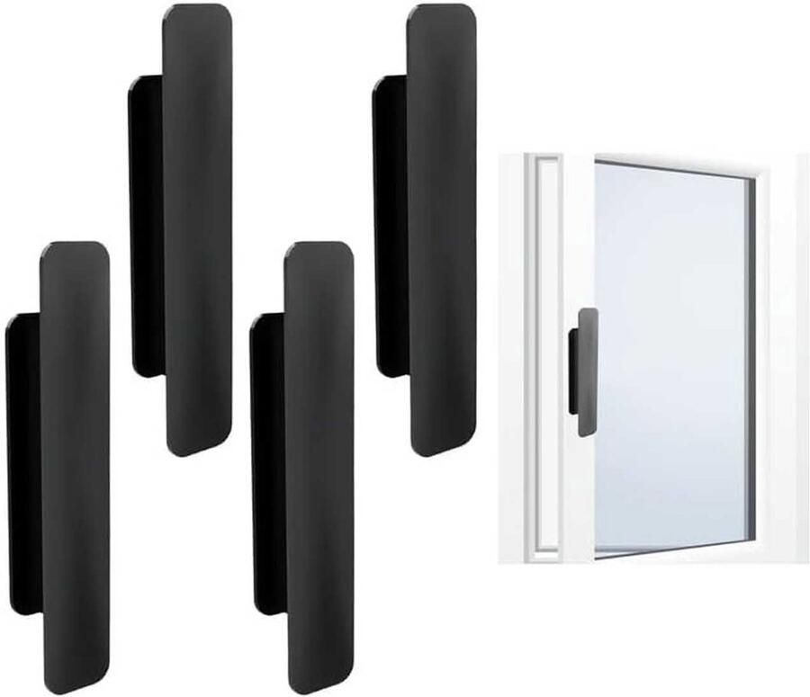 Zelfklevende deurgrepen kunststof kastgrepen creatieve handgrepen eenvoudig te monteren zelfklevend schuifdeurgrepen raamgrepen meubelgrepen 4-pack voor ramen kasten laden multifunctioneel