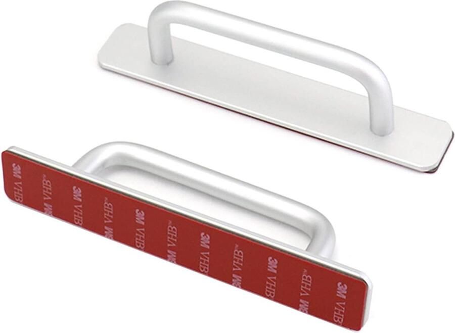 Zelfklevende Deurgrepen Meubelgrepen Aluminium 2-pack Zilver 150 x 25 mm