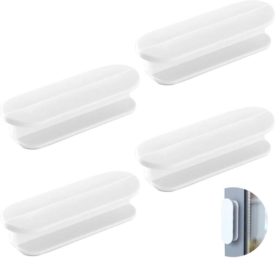 Zelfklevende deurgrepen Set van 4 Wit Duurzaam kunststof