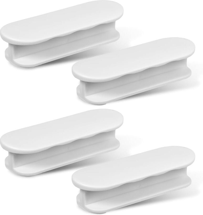 Zelfklevende deurgrepen Wit Set van 4 Kunststof