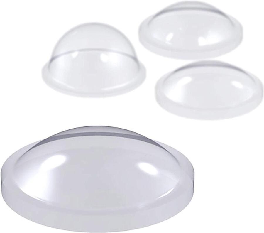 Zelfklevende elastische stoppers halve bol kastdeurdempers pads Ø 64 x H 19 mm transp 272 stuks