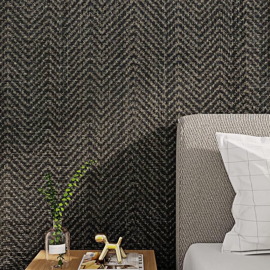 Zelfklevende Folie Meubilair Zwart Linnen 6M