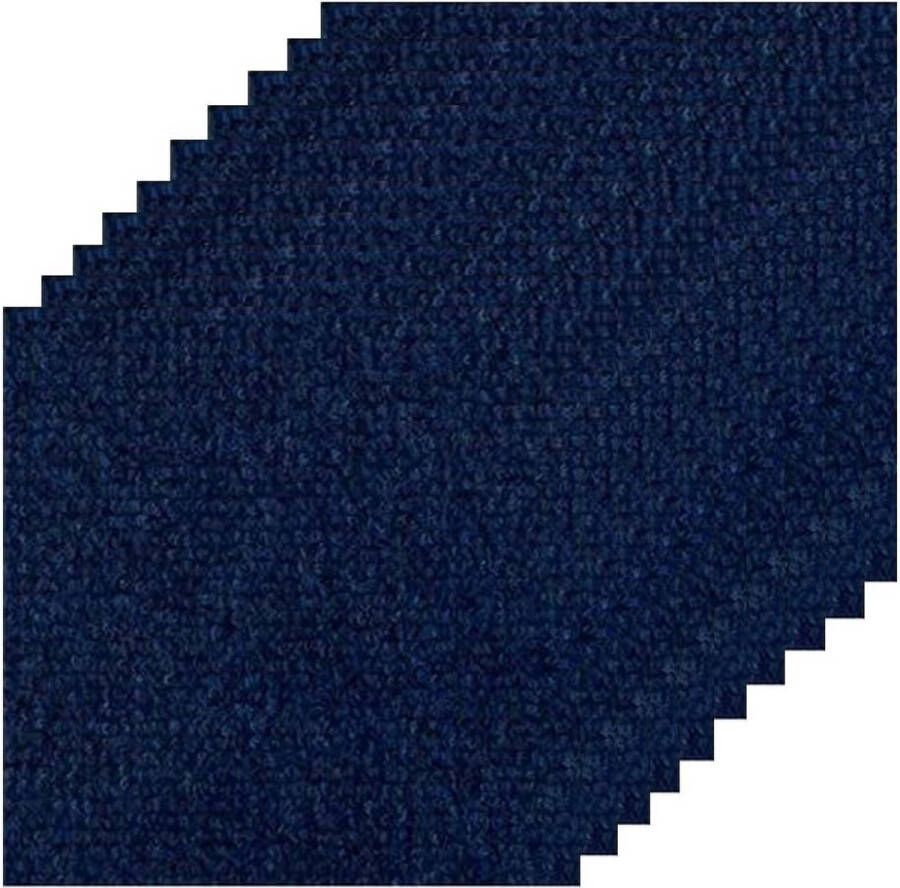 Zelfklevende gestreepte tapijttegels antislip wasbaar duurzaam slijtvast voor kantoor slaapkamer woonkamer badkamer keuken blauw 30 x 30 cm 10 stuks