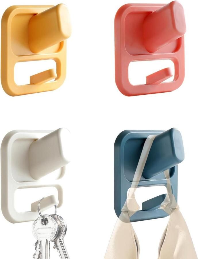 Zelfklevende haken 4 stuks Praktische kapstokhaken voor badkamer keuken en meer