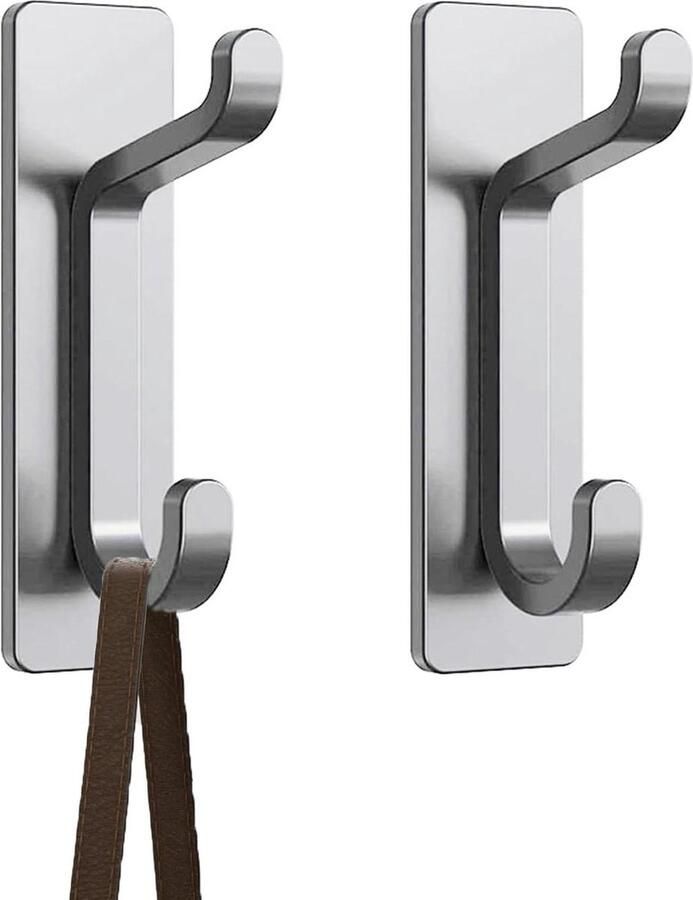 Zelfklevende haken set van 2 extra sterk douche-haken zonder boren haklijst garderobe wandhaken plafondhaak zelfklevende