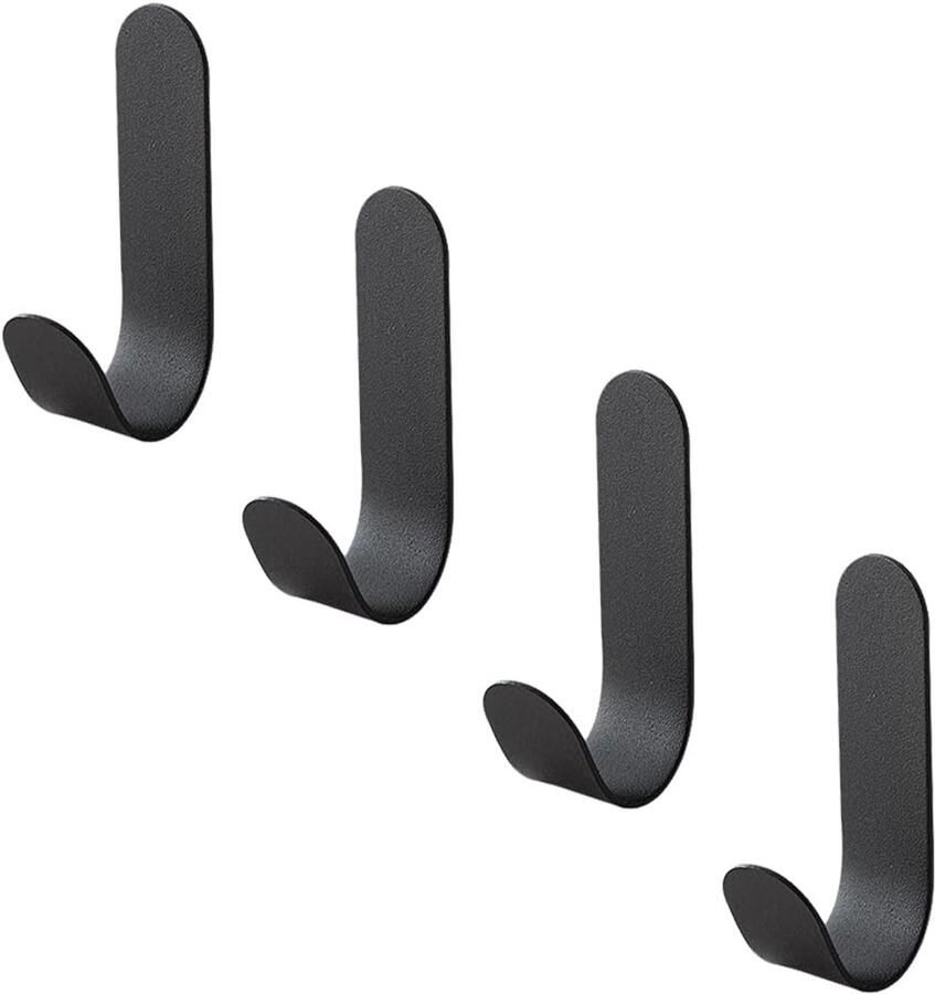 Zelfklevende haken van roestvrij staal- zelfklevende haken voor aan de muur- voor badkamer- keuken-zwart voor het ophangen van kapstokhaken- Deurhaken -Handdoekrekken voor de badkamer-Haken zonder boren -Muurhaken -Roestvrijstalen kapstokhaken