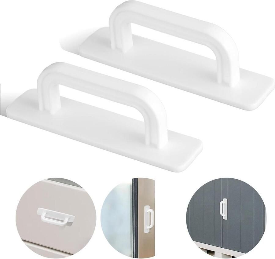 Zelfklevende handgrepen 2 stuks wit 100 mm balkondeur voor buiten kastgrepen om te lijmen meubelgrepen zonder boren keukenkasten kledingkast