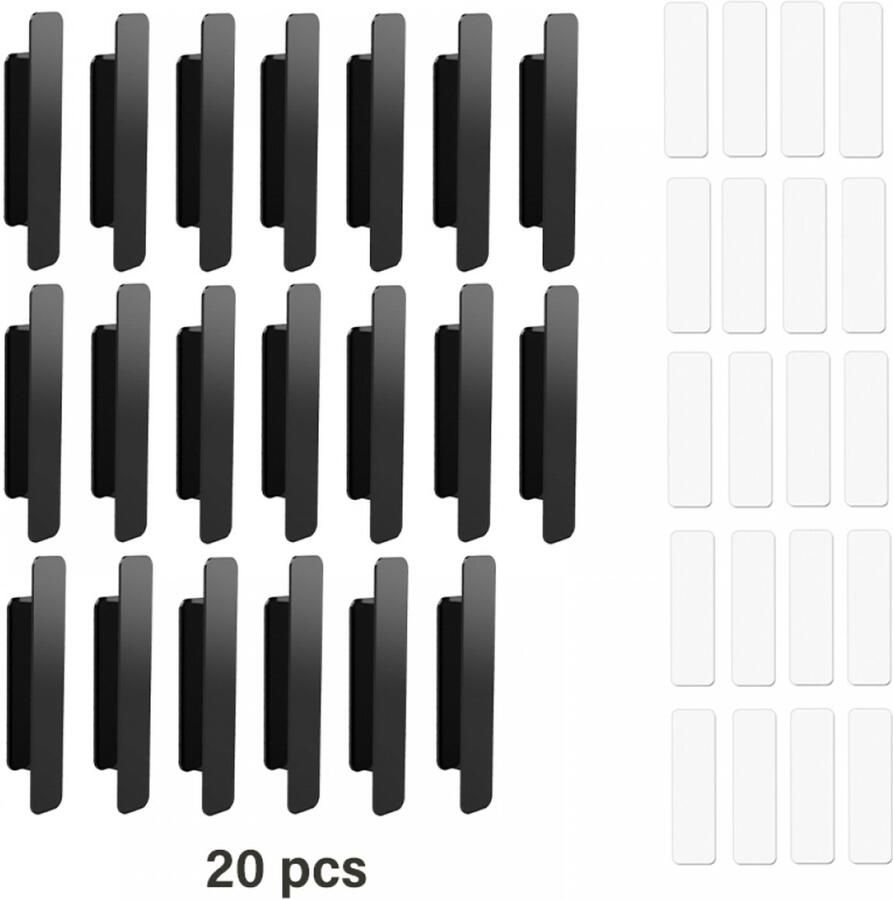 Zelfklevende Handgrepen 20 Stuks Zwart Meubelgreep 110mm Deurbeslag Keukengrepen Met dubbelzijdige tape Voor deurraam lade kast koelkast Schuifdeur