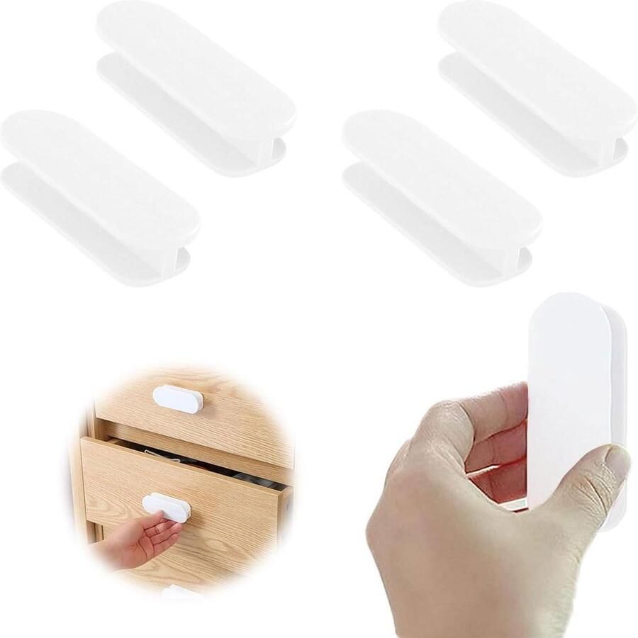 Zelfklevende handgrepen Balkondeurgreep en buitendeurknop Zelfklevende kunststof Meubelgrepen voor meubels kast lade vensterdeur Wit