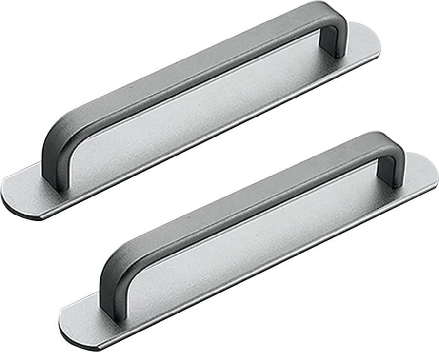 Zelfklevende Handgrepen Eenvoudige Installatie 2 Stuks Mat Zwart Aluminiumlegering