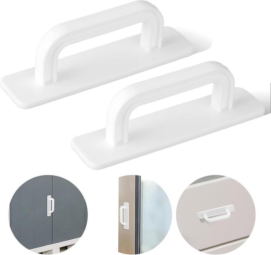 Zelfklevende handgrepen voor meubels en deuren 100 mm 2 stuks Witte kastgrepen zonder boren