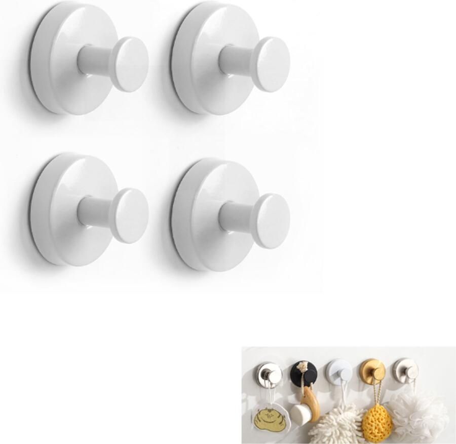 Zelfklevende Kapstokhaken Ophanghaken Muur Kapstok Haken Muurhaken Set Van 4 Stuks Handdoekhaakjes Keukenhaakjes Ophangsysteem Handdoekhaakjes Deur Multifunctionele Wit