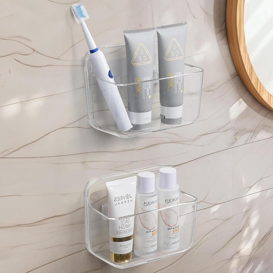 Zelfklevende Kastdeur Organizer Muur Opslag 2 Stuks Acryl