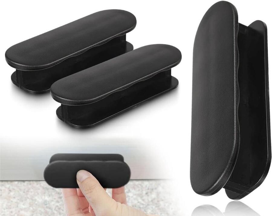 Zelfklevende knoppen voor balkondeuren Set van 2 stuks Zwart