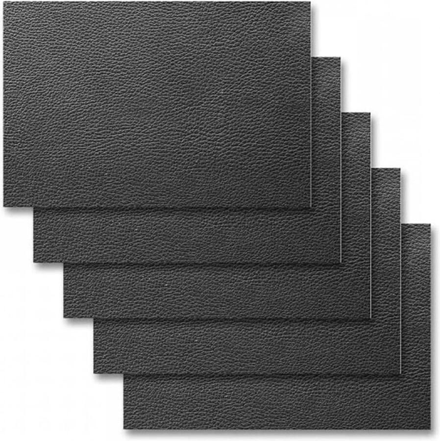 Zelfklevende leren stickers Zelfklevend leer reparatie set 20 X 30CM – 5 stuks kunstleer decoratiefolie – meubelfolie waterdicht – leren bank – zwart patch-sticker PVC leer reparatie set leather repair leder patch