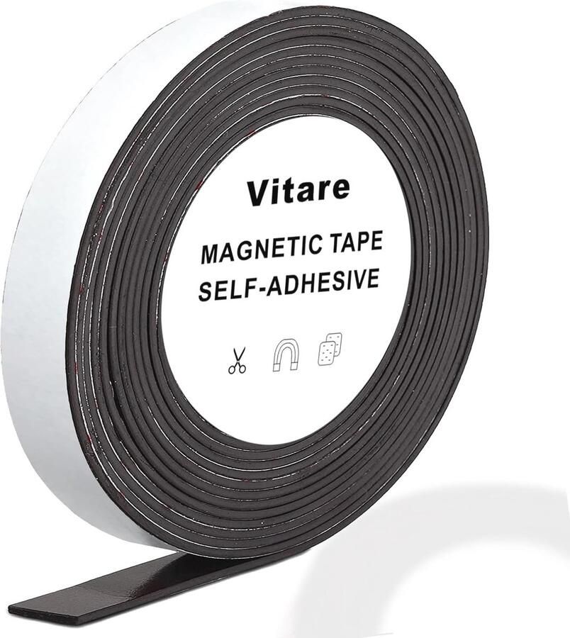 Zelfklevende Magneetband Sterke Magnetische Strip voor Doe-Het-Zelf Projecten 20 mm x 2 mm x 5 m