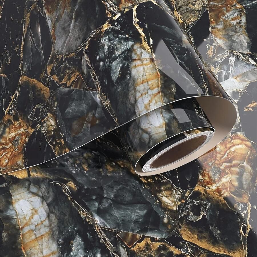 Zelfklevende Marmerlook Folie 40 x 200 cm Decoratief Meubelfolie voor Werkbladen en Muren