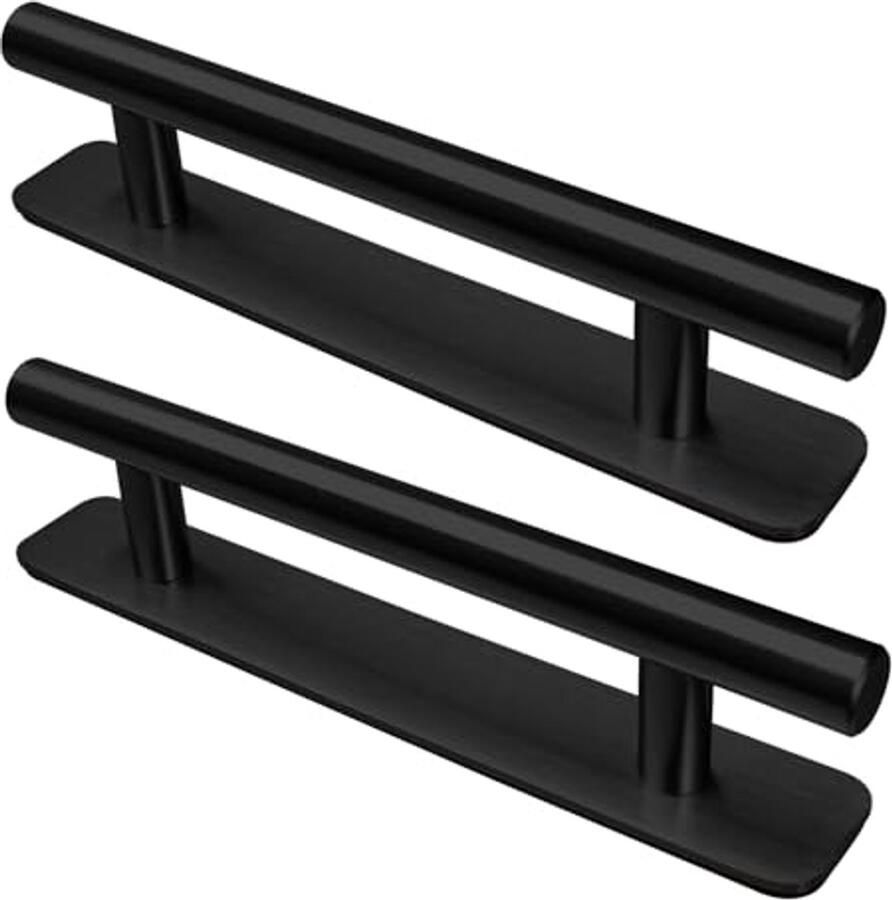 Zelfklevende Meubel Handgrepen 2 Stuks RVS Voor Keukenkasten en Deuren 150mm Zwart