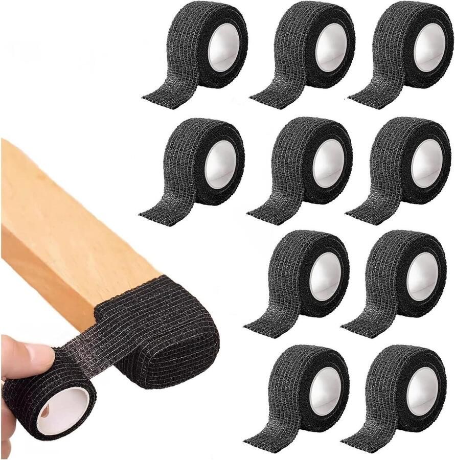 Zelfklevende meubelglijders vilt zwart 10 rollen stoelpootbeschermers geluiddempend en krasbestendig 450 cm stoelen vloerbescherming stoelpootbeschermers