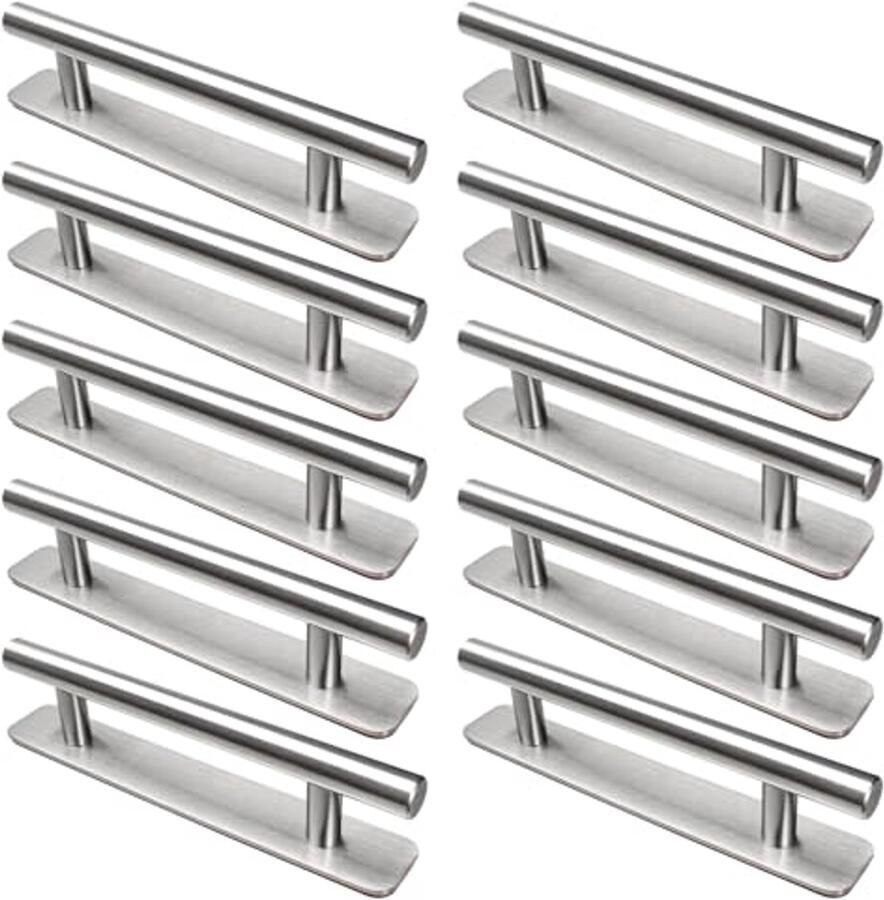 Zelfklevende meubelgrepen 10 stuks roestvrijstalen kastgrepen zonder boren deurgrepen en ladegrepen 148 mm