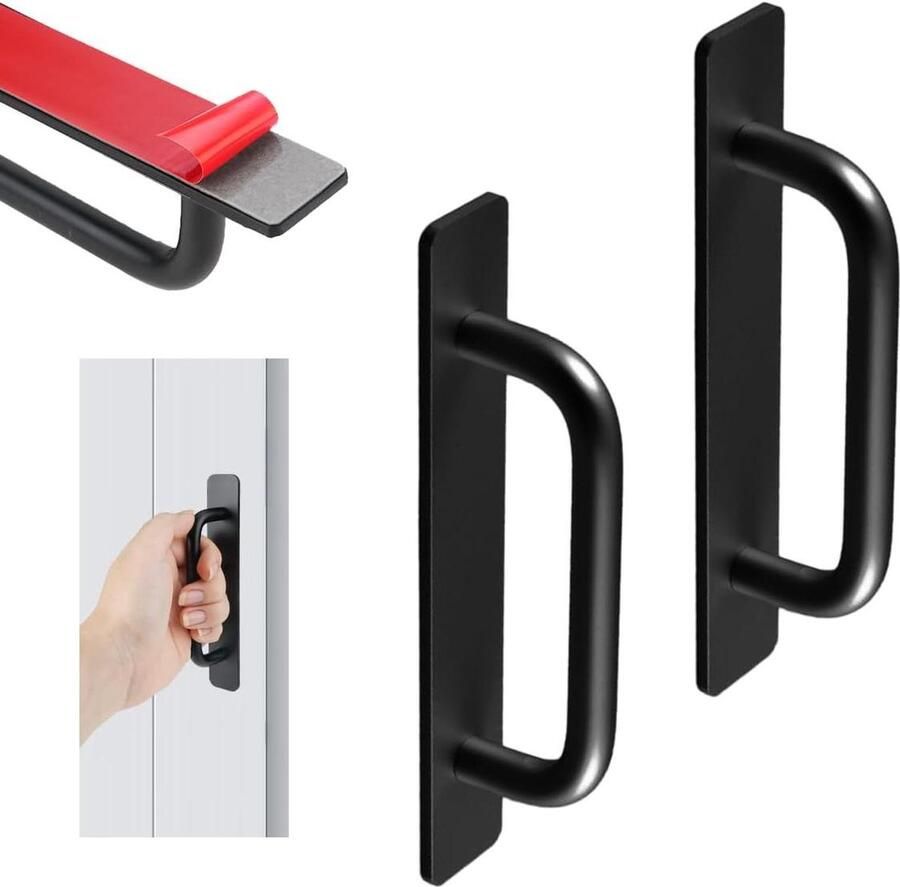 Zelfklevende meubelgrepen 2 stuks deurgrepen kast ladegrepen voor kledingkast keuken schuifdeur balkondeur bevestiging zonder boren