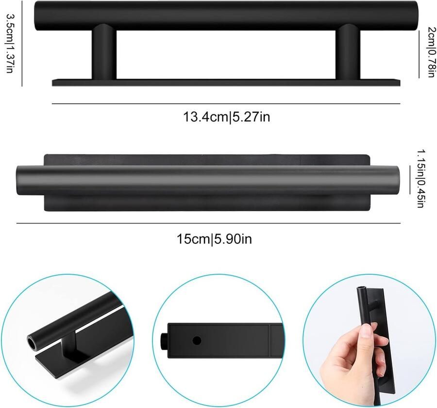 Zelfklevende meubelgrepen ABS-kunststof handgreep ladegrepen deurgrepen zelfklevend voor deuren en ramen kasten laden