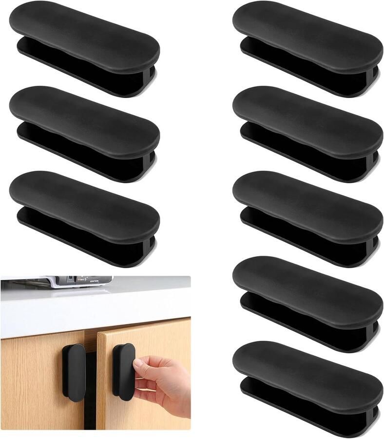 Zelfklevende Meubelgrepen Duurzaam en Modern 8 Stuks Zwart