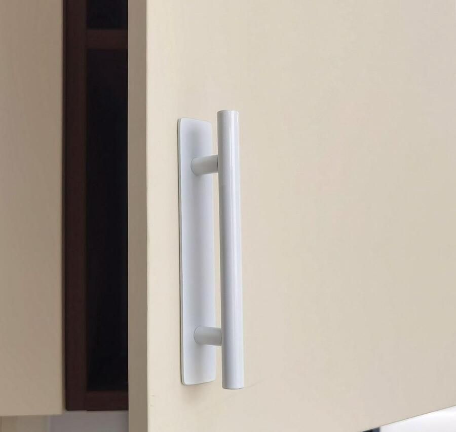 Zelfklevende meubelgrepen roestvrij staal 2 stuks 150 mm wit