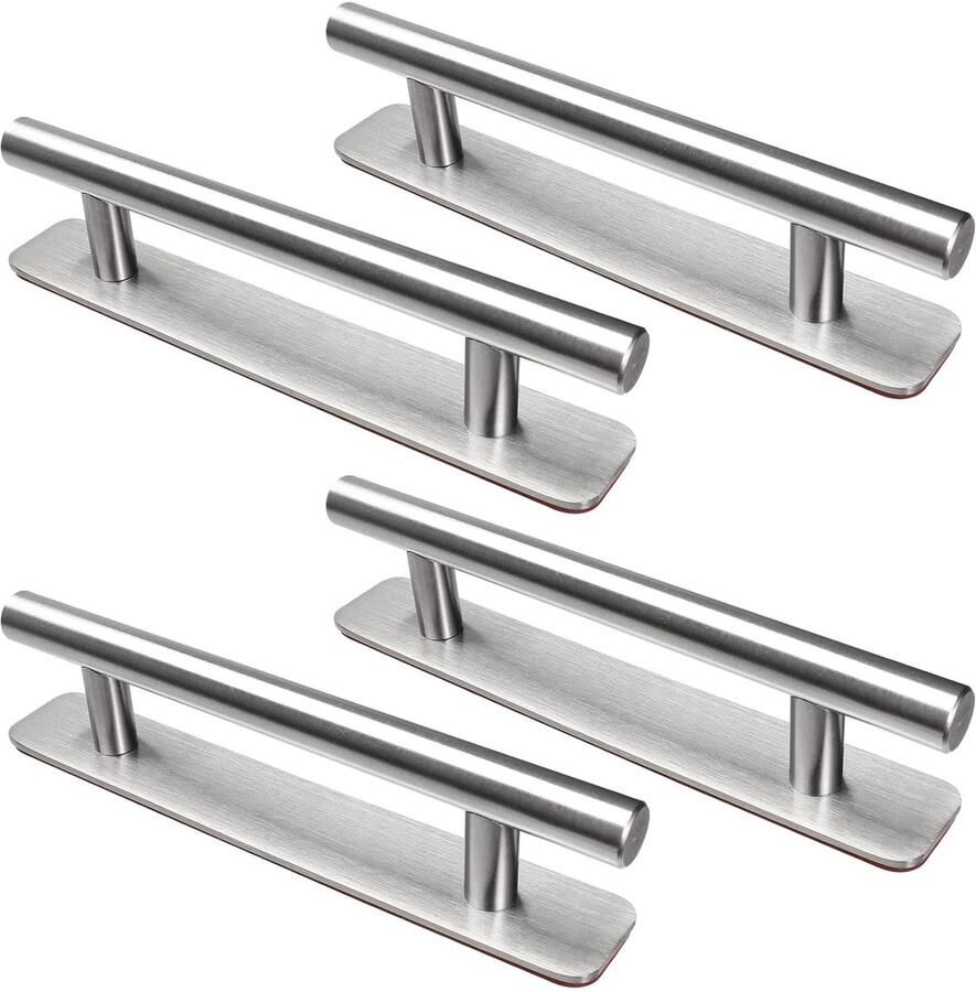 Zelfklevende meubelgrepen Roestvrij staal 4 stuks Zilver 128 mm