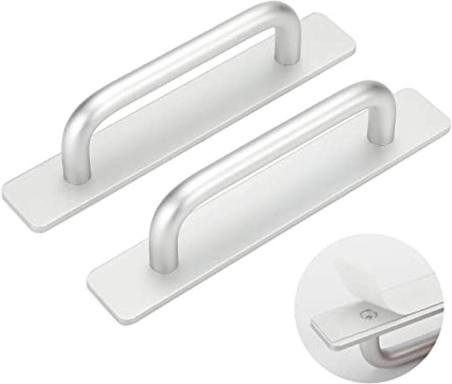Zelfklevende Meubelgrepen voor Buiten Kastgrepen en Balkondeurgrepen in Zilver Aluminium 150 mm