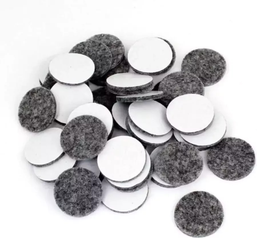 Zelfklevende meubelonderzetters 24 STUKS meubel onderzetters Vloerbeschermers Vloerbeschermer Anti-slip stoelpoot Anti-kras vilt Zelfklevende Vilt Grijs Beschermvilt rond Tafelonderzetter Stoel onderzetter Plakvilt