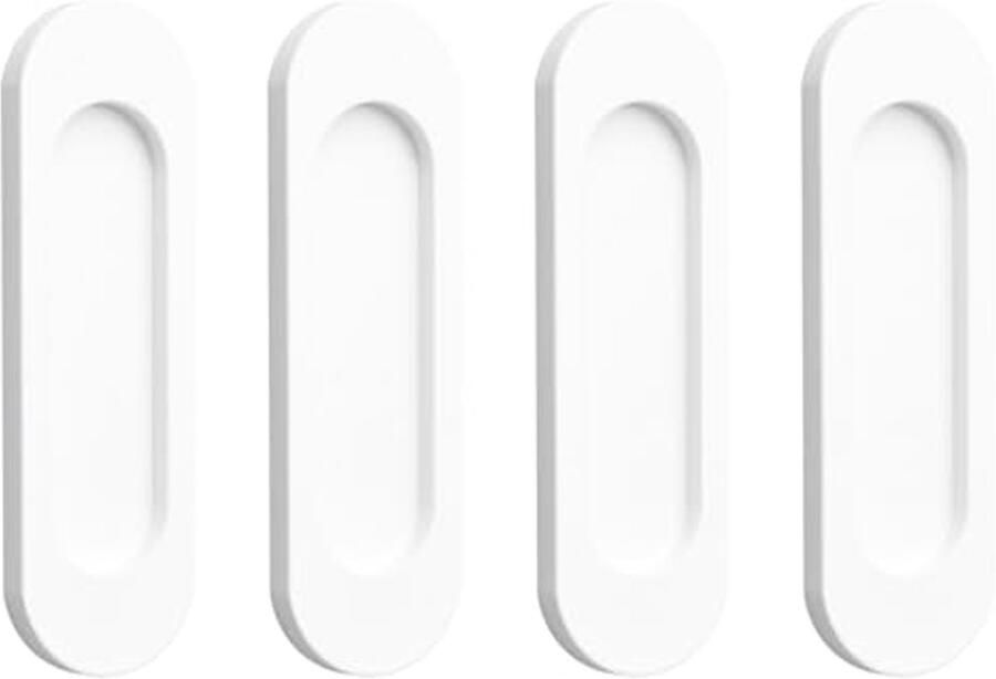 Zelfklevende Ovale Schuifdeurgreep 4 Stuks Aluminium Modern Design Voor Schuifdeuren en Kasten Wit 100 mm