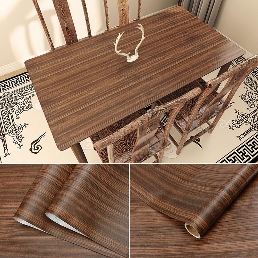 Zelfklevende papiertape met houtlook voor meubels PVC-rol decoratieve sticker voor keuken deur tafel decoratieve stickers met geverfde coating 40 cm x 2 m