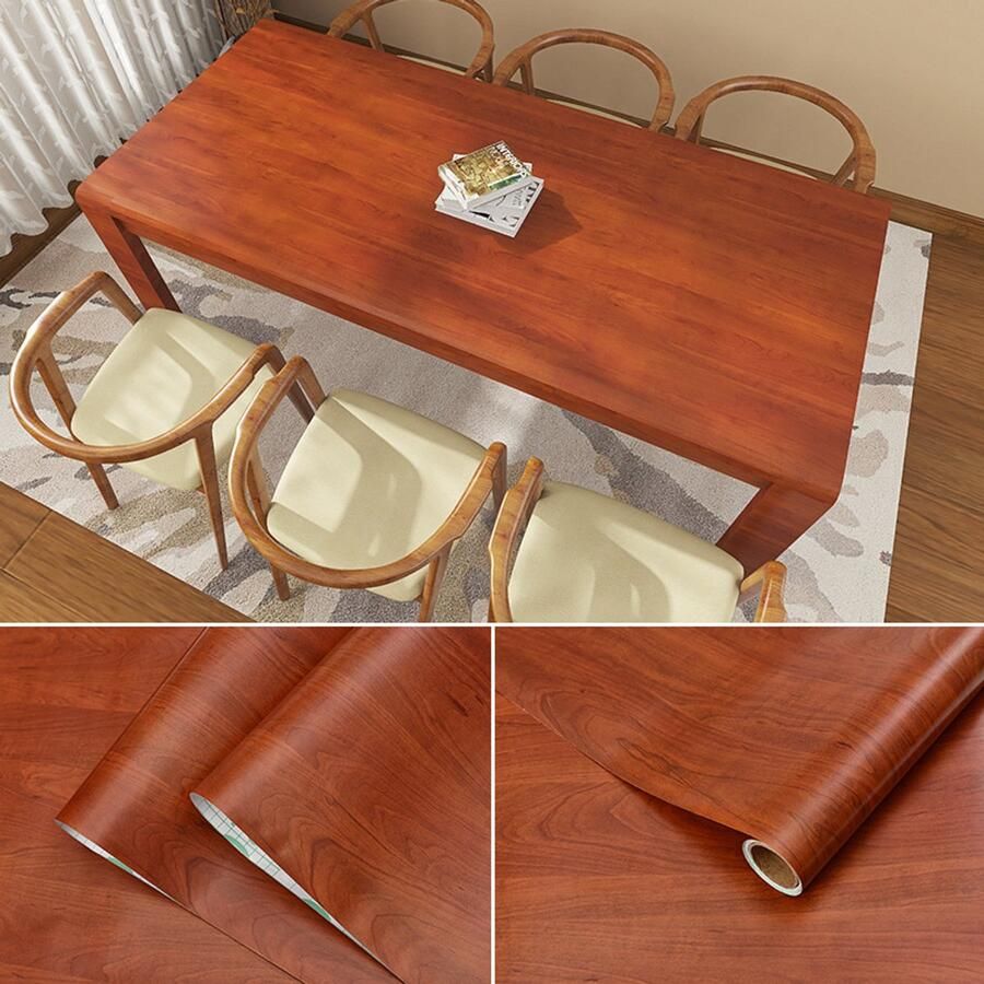 Zelfklevende papiertape met houtlook voor meubels PVC-rol decoratieve sticker voor keuken deur tafel decoratieve stickers met geverfde coating 40 cm x 2 m