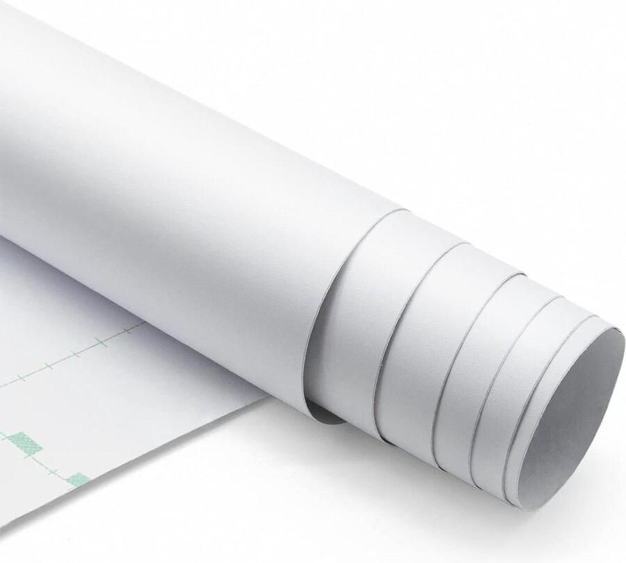 Zelfklevende plakfolie wit 61 x 500 cm waterdicht vinyl voor meubels keuken wand commode kast tafel meubelfolie