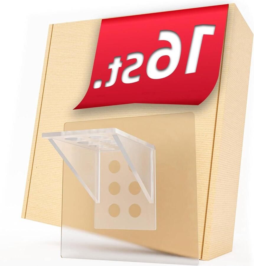 Zelfklevende Plankdragers Zelfklevend Geschikt voor glashouders en kasten 16 stuks Transparant