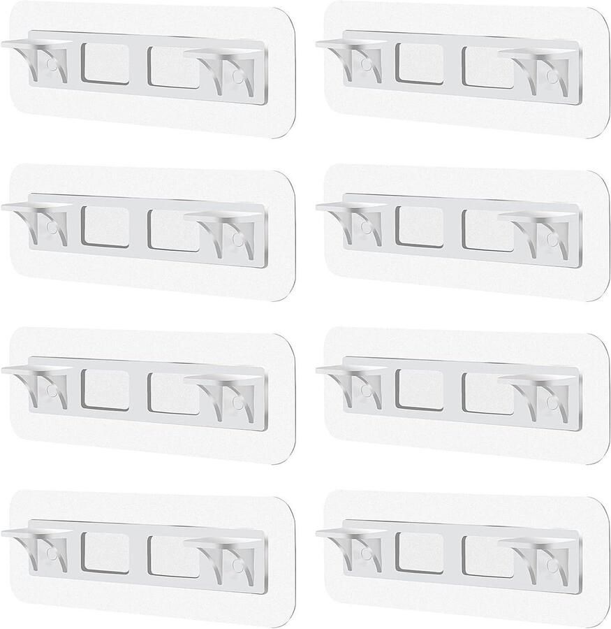 Zelfklevende plankhouders Set van 8 stuks voor keukenkasten en boekenplanken met dubbele rij Stansvrije planksteunen voor kasten en borden Versterkt design