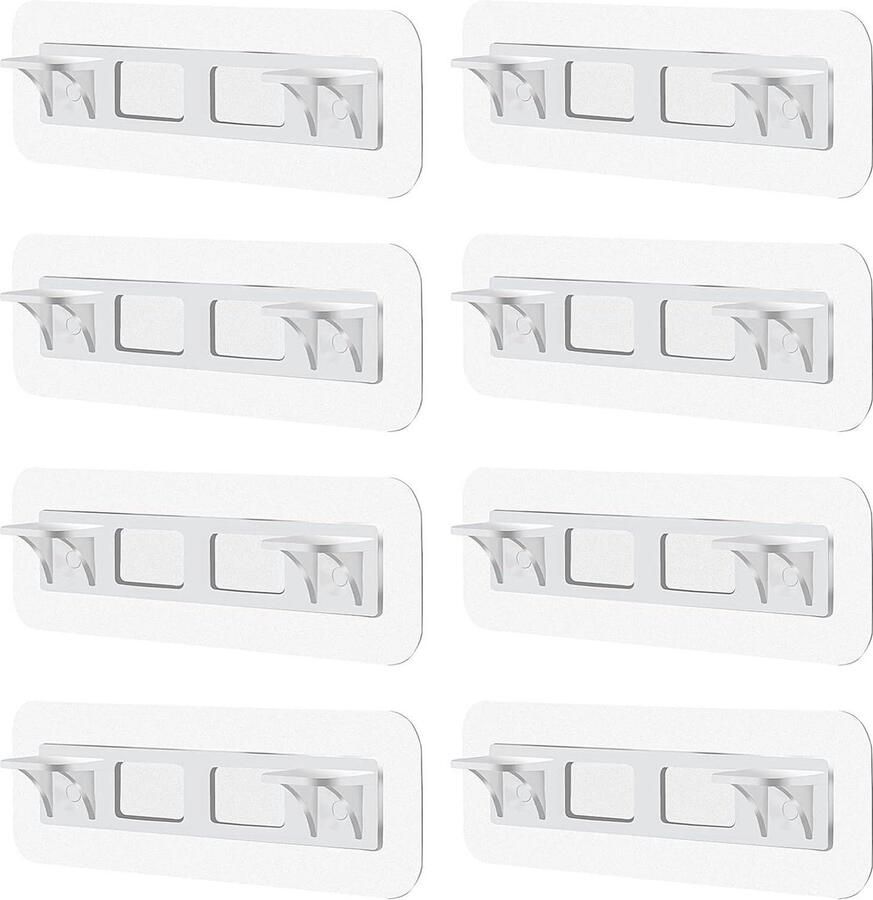 Zelfklevende Plankhouders Versterkt Design 8 Stuks Wit Kunststof