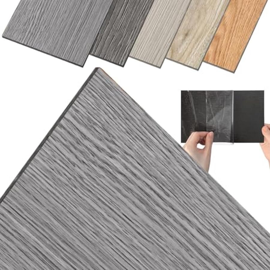 Zelfklevende PVC Vloertegels 2 51 m² Snijbare Vinylvloer voor Slaapkamer Keuken en Woonkamer